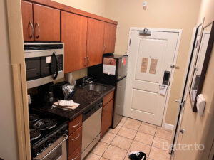 In-room kitchen.